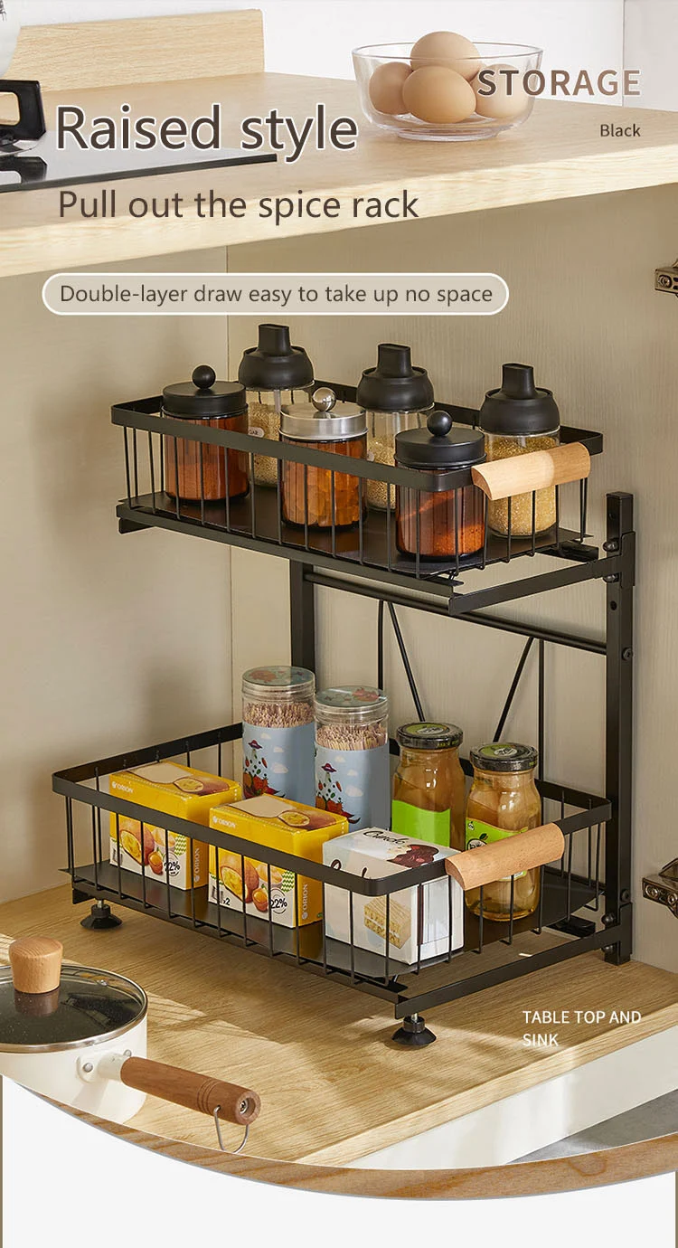 Metal Pull Out Cutlery Organizer For Cabinet