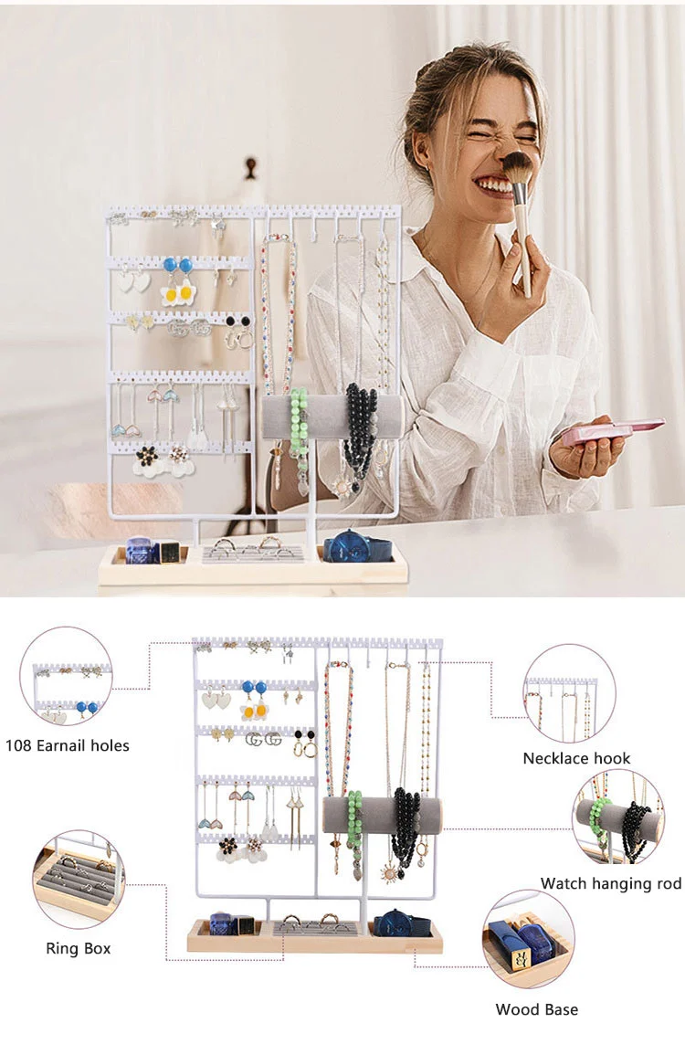 Vertical Jewelry Organizer With Hooks